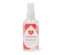 Lovehoney Strawberry Flavoured Water-Based Lubricant, 100ml | Fruity Strawberry Taste, Vegetarian, Skin & Condom Friendly, Smooth Glide Lube