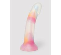 Lovehoney Superstar Glitter Curved Silicone Suction Cup Dildo 7 Inch - Pink Pink