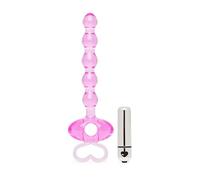 Lovehoney Vibrating Anal Beads Adult Sex Toy | 5.5 Inch Vibrating Butt Plug | Dildo Anal Toys Prostate Massager for Beginners | Waterproof Removeable Bullet Vibrator for Men, Women and Couples | Pink