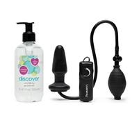 Lovehoney Vibrating Inflatable Butt Plug & Water Based Extra Thick Gel Lube