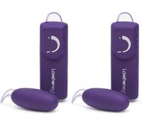 Lovehoney Wickedly Powerful Vibrating Egg - Gifts for Women - Smooth 2.5 Inch Multispeed Adult Bullet Vibrator - 31 Inch Wired Remote Control Love Egg for Couples - Purple (Pack of 2)