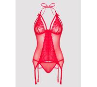 Lovehoney Wild Romance Red Basque Set - One size - Red Red