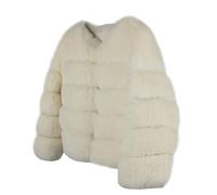 loveimgs Women Warm Fluffy Cropped Puffer Jacket Faux Fur Coat Crop Parka Collarless Winter Teddy Bear Coat Overcoat, Apricot, Large