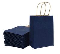 Loveinside 15x8x21 cm Paper Bags Small Kraft Navy Gift Bags Bulk with Handles for Birthday Wedding Party Favors 25pcs/ SET