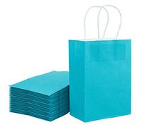Loveinside 33 x 25.4 x 12.7 cm Paper Bags Kraft Blue Gift Bags Bulk with Handles for Birthday Wedding Party Favors 25pcs/ set