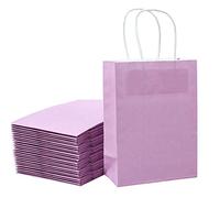 Loveinside 33 x 25.4 x 12.7 cm Paper Bags Kraft Purple Gift Bags Bulk with Handles for Birthday Wedding Party Favors 25pcs/ set