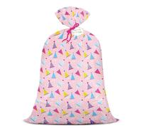 Loveinside 56" Extra Large Birthday Plastic Gift Bag - Pink Party Hat Jumbo Bike Bag Gift Wrap for Women Girls Birthday, Baby Shower, Wedding, Bridal Shower - 56" H x 36" W