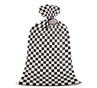 Loveinside 56" Extra Large Checkered Racing Plastic Gift Bag - Classic Checkered Race Car Jumbo Bike Bag Gift Wrap for Boys Happy Birthday Party Decorations - 56" H x 36" W