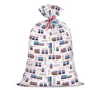 Loveinside 56" Extra Large Train Birthday Plastic Gift Bag - Vintage Trains Tracks Jumbo Bike Bag Gift Wrap for Kids Boys Girls Birthday, Baby Shower - 56" H x 36" W