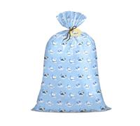 Loveinside Jumbo Large Plastic Gift Bag, Baby Boy Design Plastic Bag with Tag and Tie for Birthday, Baby Shower - Blue Sleepy Bear - 142.3 x 91.5 cm, 1 Pcs