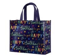 Loveinside Large Birthday Gift Bag with Colorful Star Happy Birthday Letter | 13 x 5 x 10 Inch Reusable Bag with Handles | Birthday Party, Baby Shower, Celebration