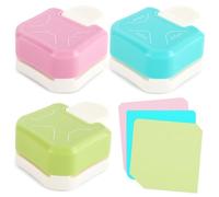 LOVEINUSA 3-in-1 Corner Rounder Punches (R4mm, R7mm, R10mm) for Crafts, Scrapbooking, DIY Projects, Multicolor, Plastic, Stainless Steel, Functional, Practical