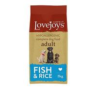 Lovejoys Complete Dry Dog Food Hypoallergenic Recipe, Fish & Rice, 2kg - Wheat-Free Dried Dog Biscuits and Sensitive Dog Food Dry