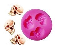 Lovelegis Silicone Mold 3 Skulls of Human Bones - Sugar Paste - fondants - Cakes - Pancakes - Muffins - Decorations - Food use - Kitchen - Christmas and Birthday Gift idea