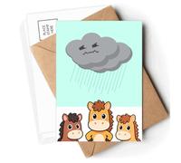 Loveliness Rainstorm Feeling Postcards Envelopes Cards Mailing Year Horse