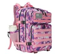 Lovelinks21 45L Tactical Assault Backpack 3 day assault pack with Molle Waterproof backpack Rucksack for Tactical Backpacks, Rose Tie-dye, L, Backpack