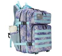Lovelinks21 45L Tactical Assault Backpack 3 day assault pack with Molle Waterproof backpack Rucksack for Tactical Backpacks, Blue Tie-dye, L, Backpack