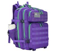 Lovelinks21 45L Tactical Assault Backpack 3 day assault pack with Molle Waterproof backpack Rucksack for Tactical Backpacks, Purple Green, L, Backpack