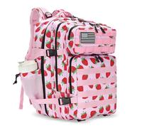 Lovelinks21 45L Tactical Assault Backpack 3 day assault pack with Molle Waterproof backpack Rucksack for Tactical Backpacks, Strawberry, L, Backpack