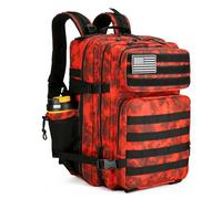 Lovelinks21 45L Tactical Assault Backpack 3 day assault pack with Molle Waterproof backpack Rucksack for Tactical Backpacks, Red Water Pattern, L, Tactical