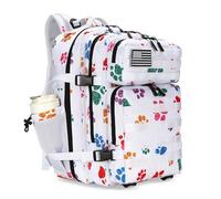 Lovelinks21 45L Tactical Assault Backpack 3 day assault pack with Molle Waterproof backpack Rucksack for Tactical Backpacks, Colorful Paw Prints, L, Backpack