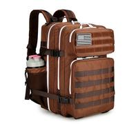 Lovelinks21 45L Tactical Assault Backpack 3 day assault pack with Molle Waterproof backpack Rucksack for Tactical Backpacks, Dark Brown, L, Backpack