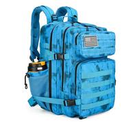 Lovelinks21 45L Tactical Assault Backpack 3 day assault pack with Molle Waterproof backpack Rucksack for Tactical Backpacks, Blue Water Pattern, L, Backpack