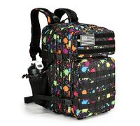 Lovelinks21 45L Tactical Assault Backpack 3 day assault pack with Molle Waterproof backpack Rucksack for Tactical Backpacks, Fluorescent Tie Dye, L, Tactical