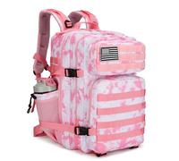 Lovelinks21 45L Tactical Assault Backpack 3 day assault pack with Molle Waterproof backpack Rucksack for Tactical Backpacks, Pink Coral, L, Backpack