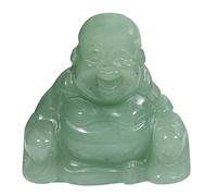 Loveliome Hand Carved Crystal Stone Maitreya Buddhism, 1.5 Inch Laughing Happy Buddha Figurine Home Decoration, Green Aventurine