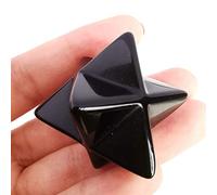 Loveliome Natural Black Obsidian Merkaba Crystal Protection Sacred Meditation Energy Generator Healing Chakra Six-Pointed Star 1 Inch