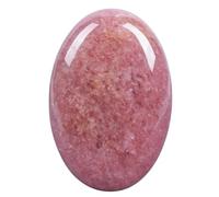 Loveliome Natural Strawberry Quartz Oval Polished Worry Stones, Healing Crystal Indoor Fountain Stones Massage Energy Anxiety Relief Items