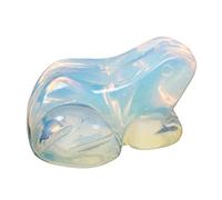 Loveliome Opalite Gemstone Frog Crystal Figurine, Small Hand Carved Pocket Healing Crystal Statue Animal Sculpture 1.5 Inches