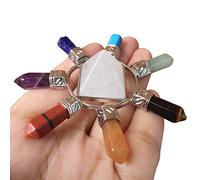 Loveliome Pyramid 7 Chakra Points Energy Generator, Decorate Reiki Healing Crystal Stone,Rock Quartz