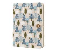 Loveliome Unique Embroidered Journal A5 - Fabric Cover Lined Diary Notebook for Women Lined Diary | Gift for Her Birthday Christmas | 112 Sheets Acid-Free Paper, Beige Dew & Bloom