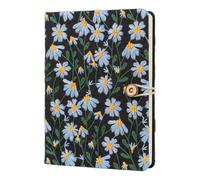 Loveliome Unique Embroidered Journal A5 - Fabric Cover Lined Diary Notebook for Women Lined Diary | Gift for Her Birthday Christmas | 112 Sheets Acid-Free Paper, Black Flowerland