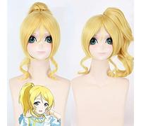Lovelive! Love Live Ayase Eli Wigs Light Blonde Synthetic Hair With Clip Ponytail Costume Cosplay Wigs Pelucas Anime