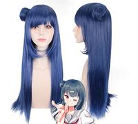 LoveLive!Sunshine!! Tsushima Yoshiko 70cm Long Straight Cosplay Wig for Anime Costume Party Universal Female Fake Hair Blue