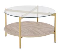 Beliani Coffee Table Lovell Tempered Glass Gold