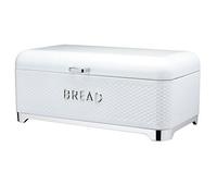 LOVELLO KitchenCraft LOVBBWHT Textured Bread Bin, 42 x 22 x 18 cm, White
