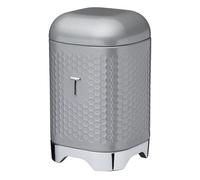 Shadow Grey Retro Tea Canister with Geometric Textured Finish Lovello Grey One Size