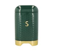 Lovello Sugar Container with Textured Finish & Retro Curves in Green Vintage Lovello Green