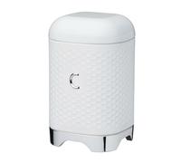 Coffee Canister with Geometric Textured Finish - Ice White Lovello White One Size
