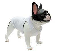 Lovelonglong 2019 Summer Pet Clothing, Dog Clothes Blank T-Shirts Ribbed Tanks Top Thread Vests for Bulldog Pit Bull Dogs 100% Cotton White XXL