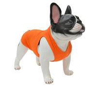 Lovelonglong 2019 Summer Pet Clothing, Dog Clothes Blank T-Shirts Ribbed Tanks Top Thread Vests for Bulldog Large Medium Small Dogs 100% Cotton Orange XL