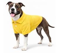 lovelonglong Basic Dog Polo Shirts Premium Cotton, Polo T-Shirts for Large Medium Small Dogs with a Two-button Collar Blank Color Yellow XL