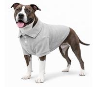 lovelonglong Basic Dog Polo Shirts Premium Cotton, Polo T-Shirts for Large Medium Small Dogs with a Two-button Collar Blank Color Gray XL