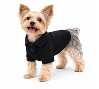 lovelonglong Basic Dog Polo Shirts Premium Cotton, Polo T-Shirts for Large Medium Small Dogs with a Two-button Collar Blank Color Black S