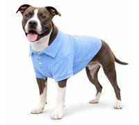 lovelonglong Basic Dog Polo Shirts Premium Cotton, Polo T-Shirts for Large Medium Small Dogs with a Two-button Collar Blank Color Sky-blue XL