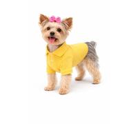 lovelonglong Basic Dog Polo Shirts Premium Cotton, Polo T-Shirts for Large Medium Small Dogs with a Two-button Collar Blank Color Yellow XS